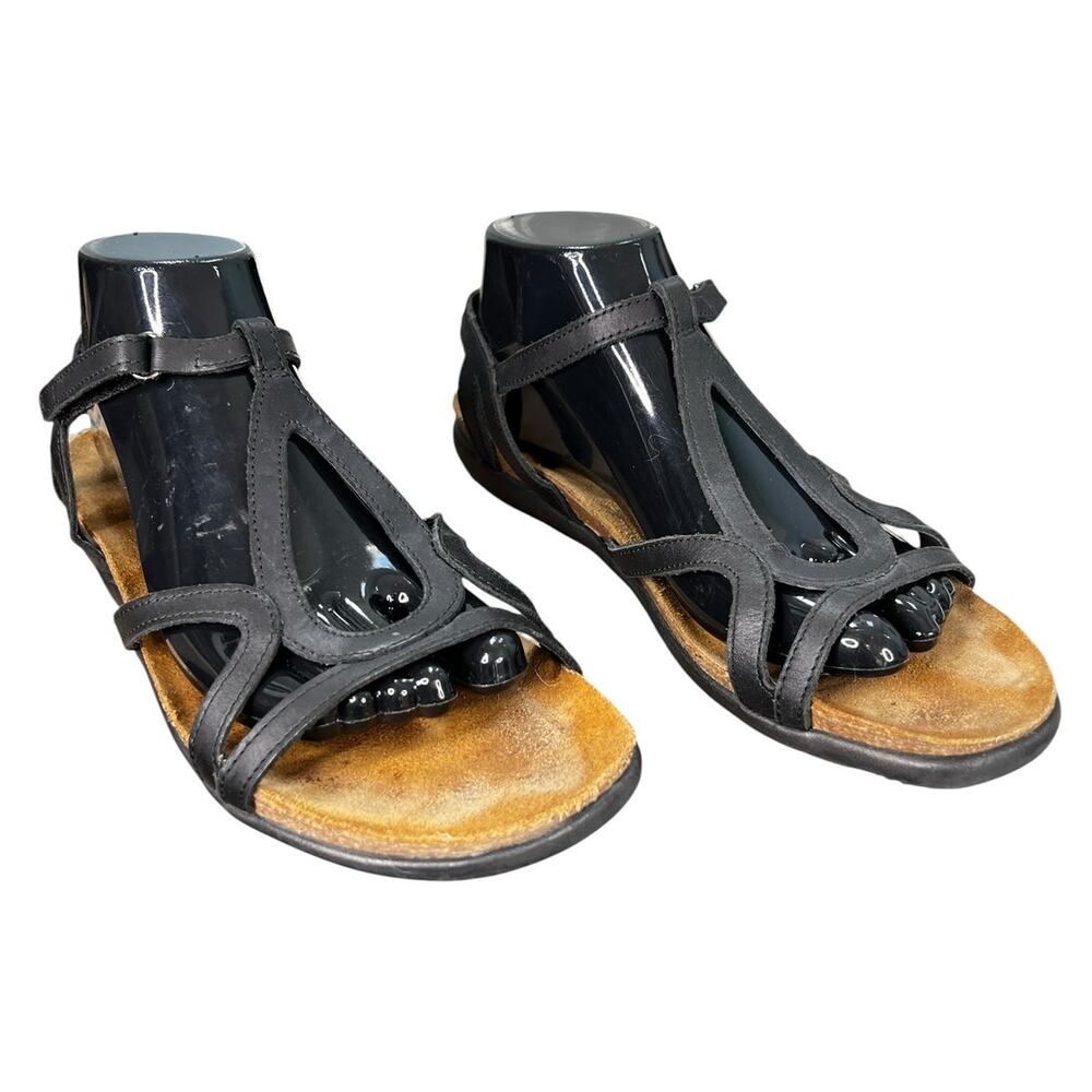 NAOT Women’s Dorothy Black Strappy Leather Sandal Size 41 US 10 - Picture 5 of 11